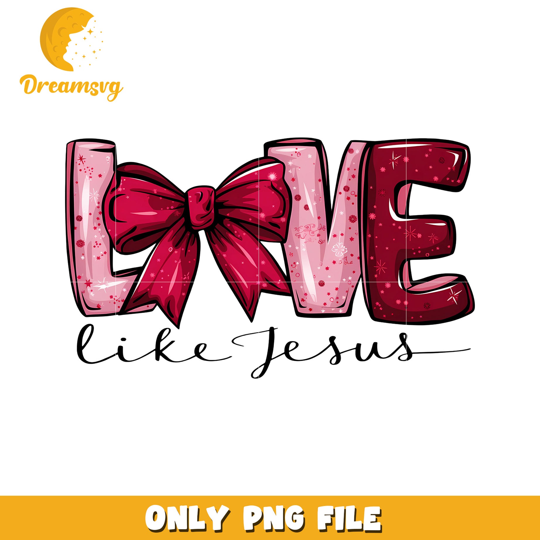 Love Like Jesus Artistic PNG Design Downloadable File