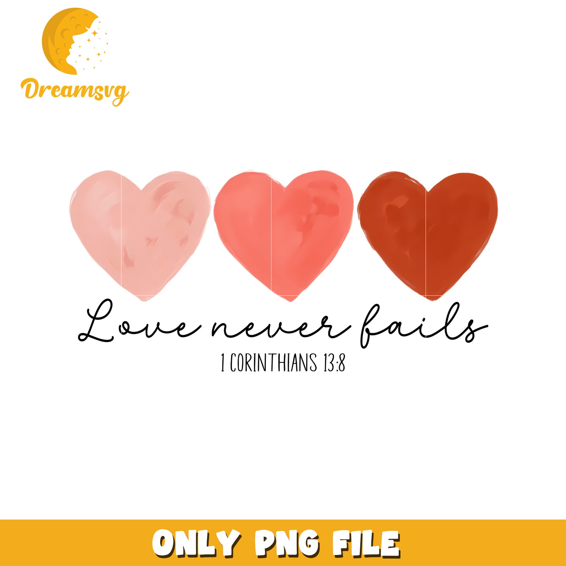 Love Never Fails PNG Heart Design