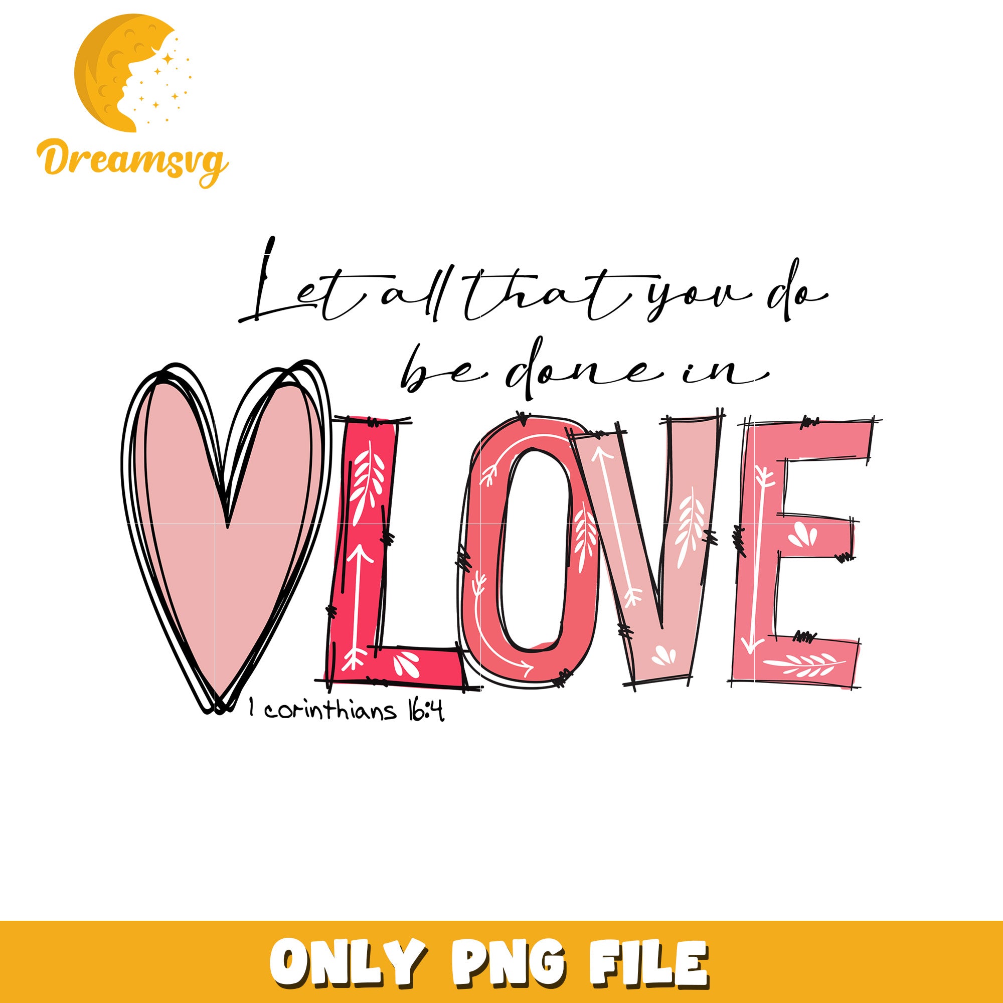 Love PNG Design Printable Sublimation