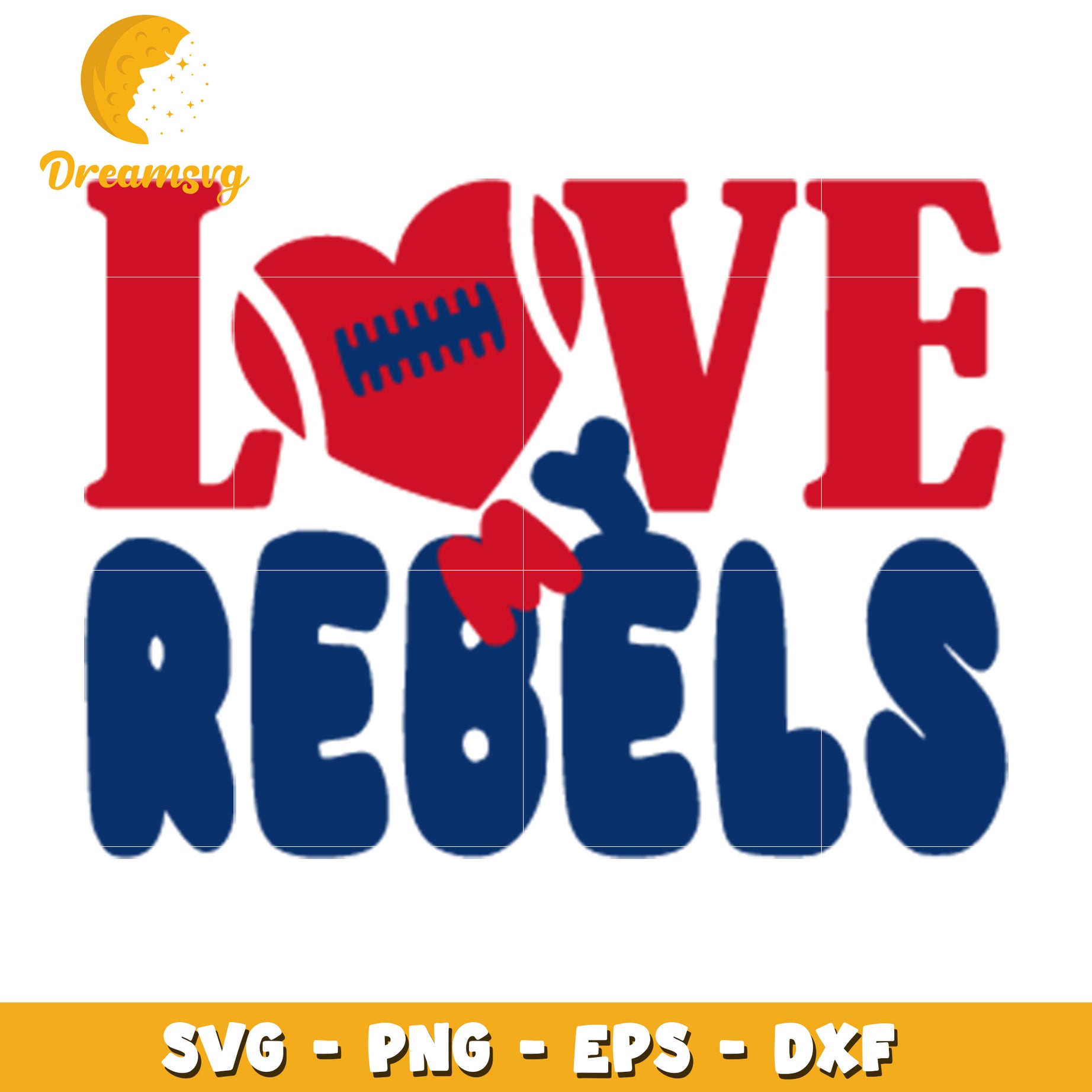 Love Rebels Football SVG PNG EPS DXF