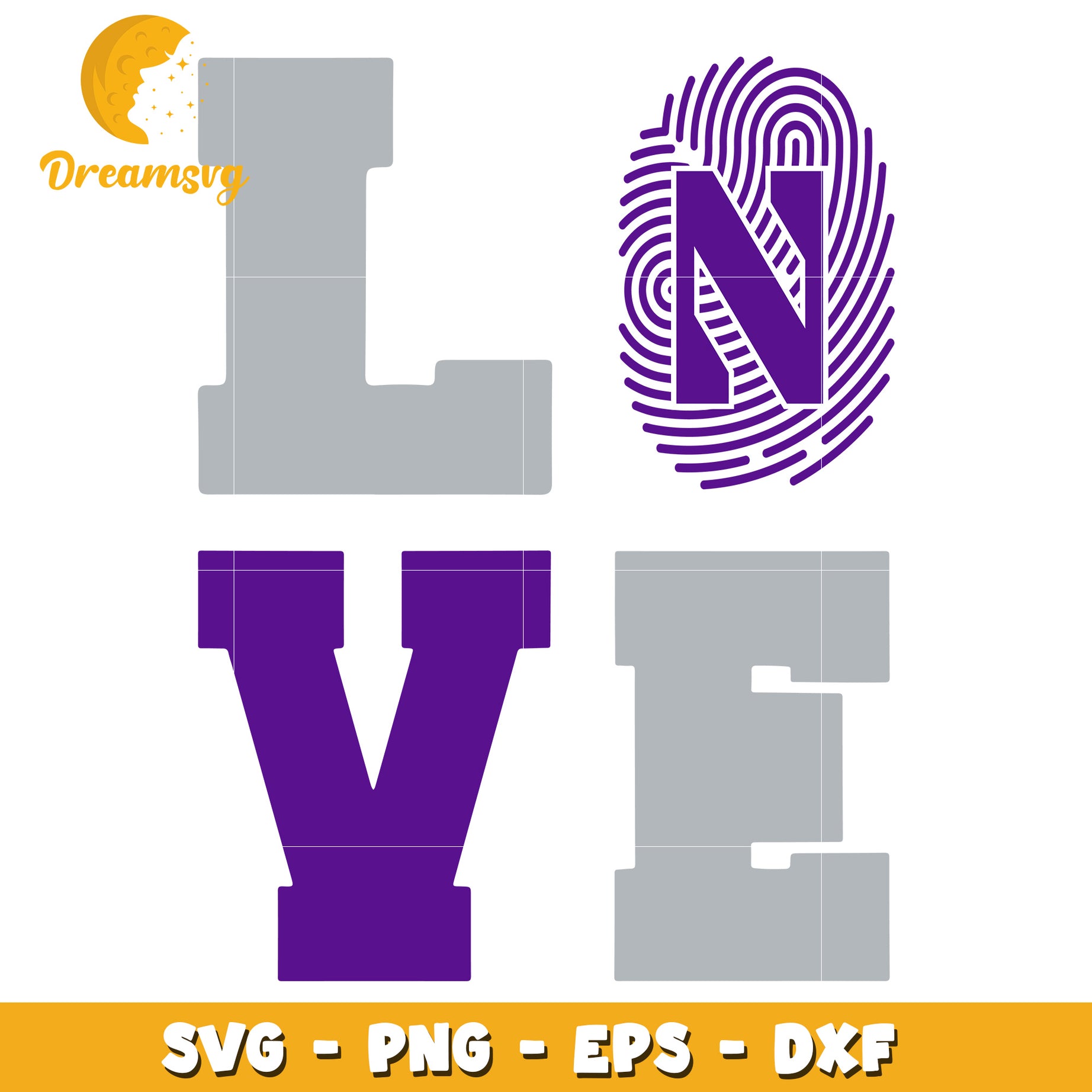 Love SVG Cut File Fingerprint Design