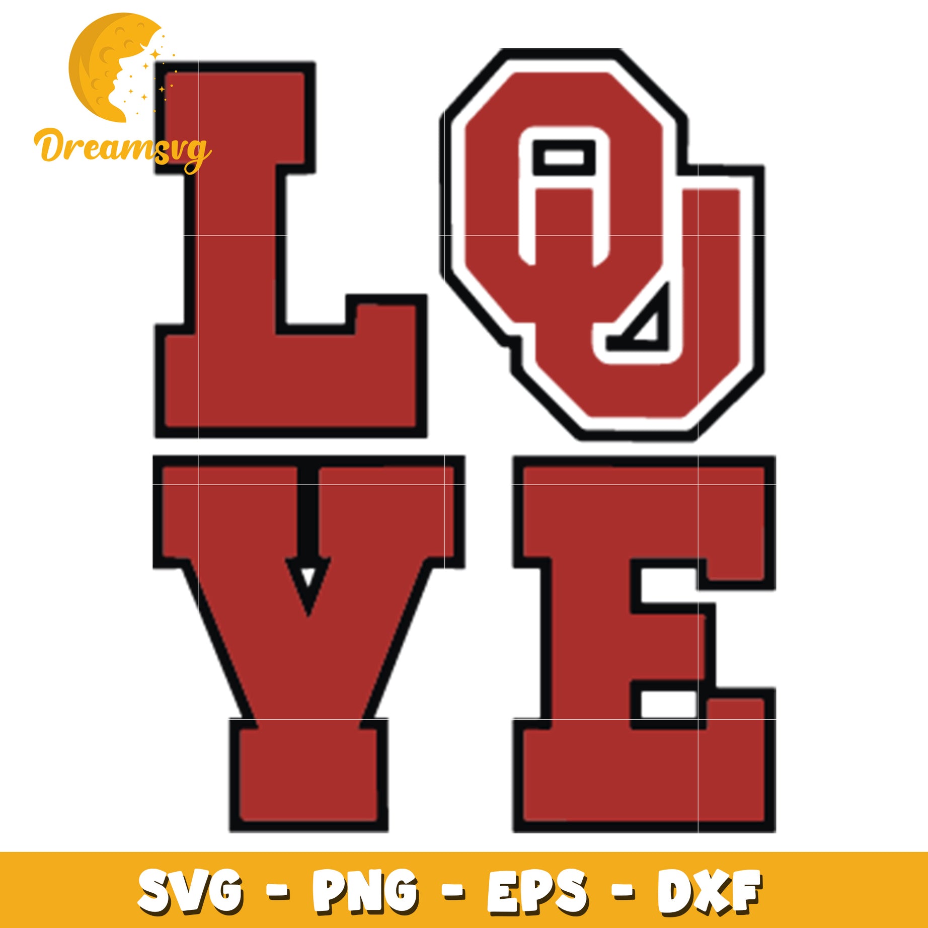 Love SVG Design Oklahoma University Logo for Craft Projects