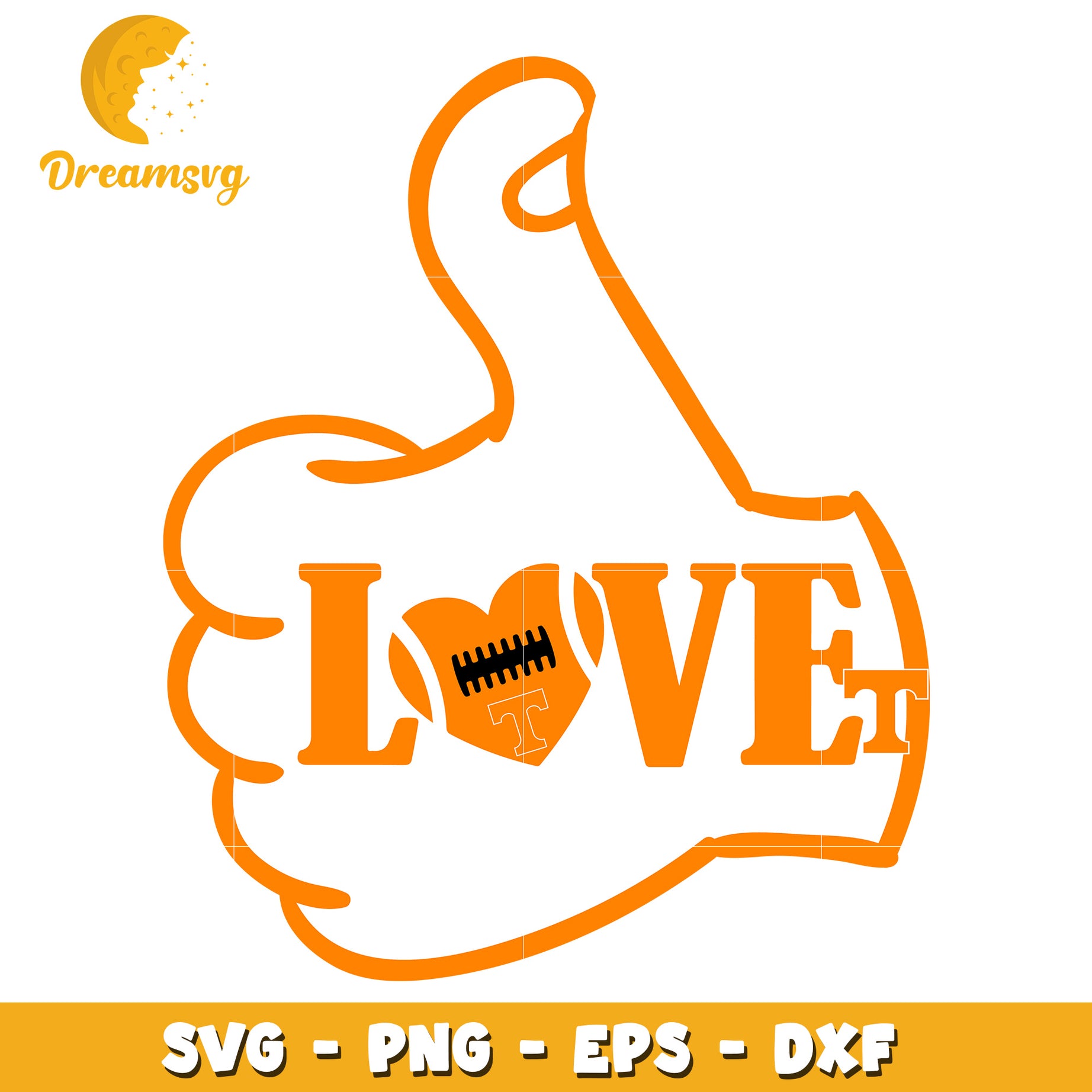 Love SVG Design with Thumbs Up Graphic for Craft Projects