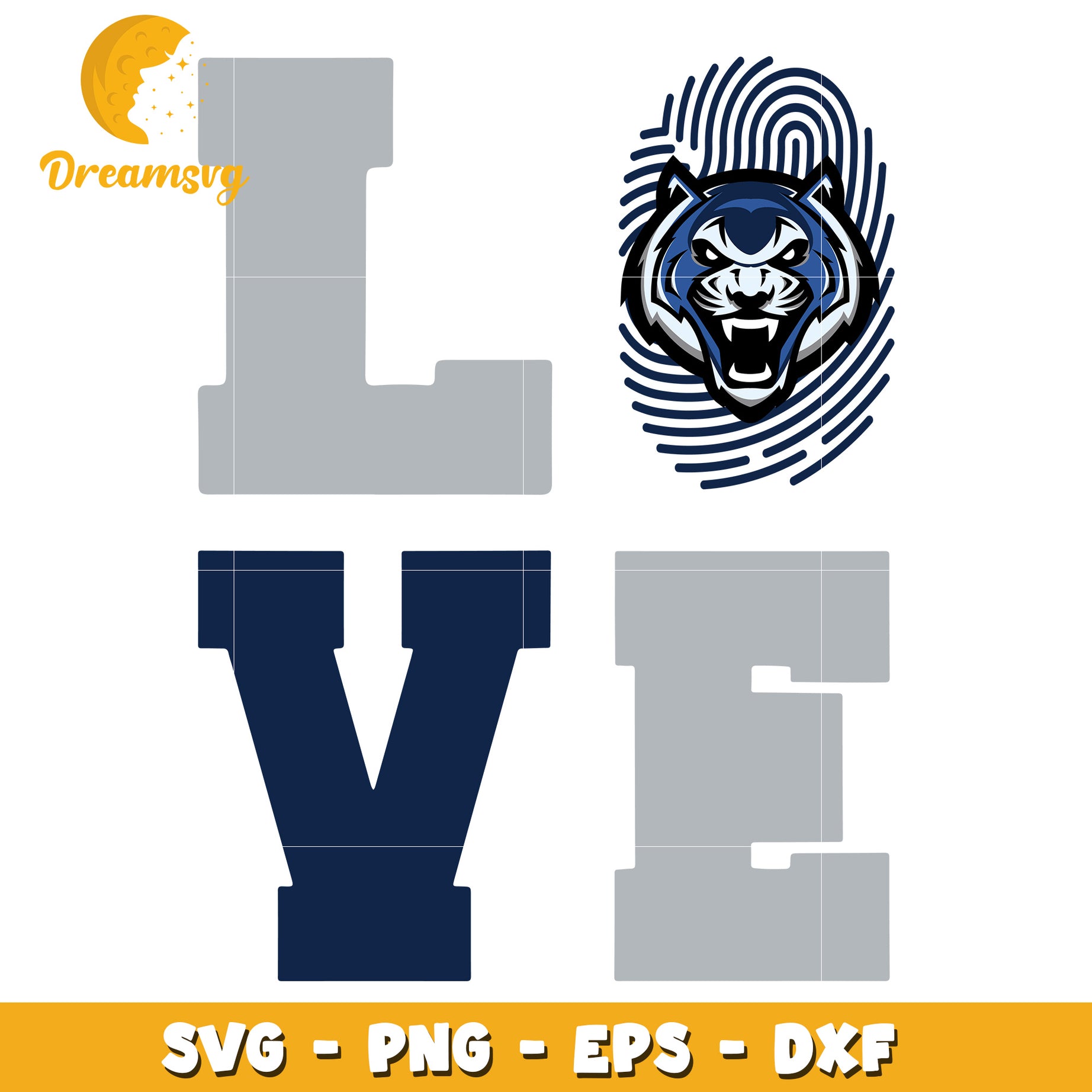 Love SVG Template with Wildcat Design for Craft Projects