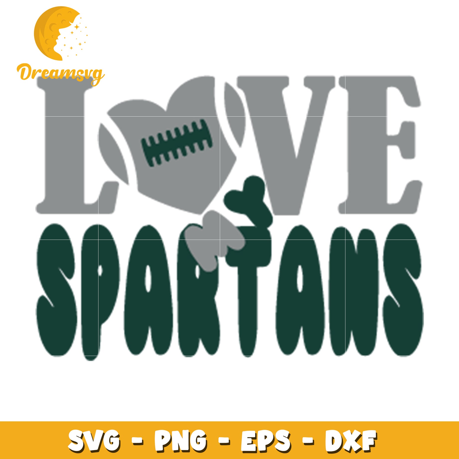Love Spartans Football SVG PNG EPS DXF