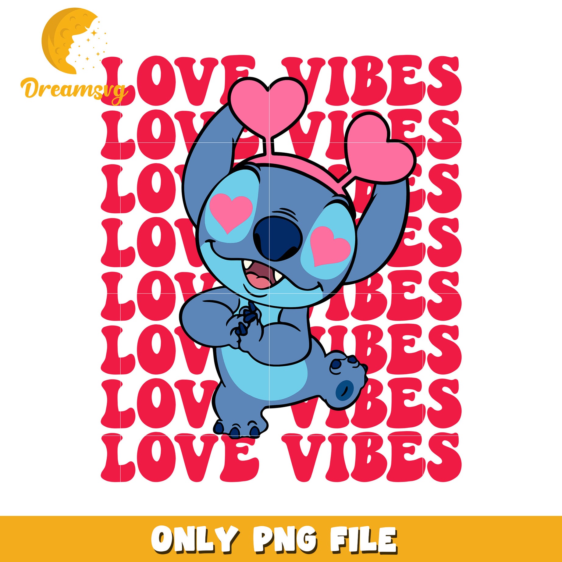 Love Vibes Cute Cartoon Character PNG Unique Design File