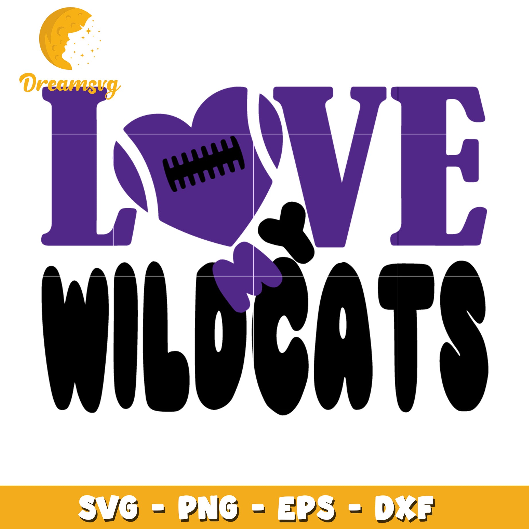 Love Wildcats Football SVG File for Crafting and Design Projects