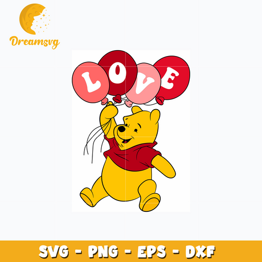 Love Winnie the Pooh valentine svg