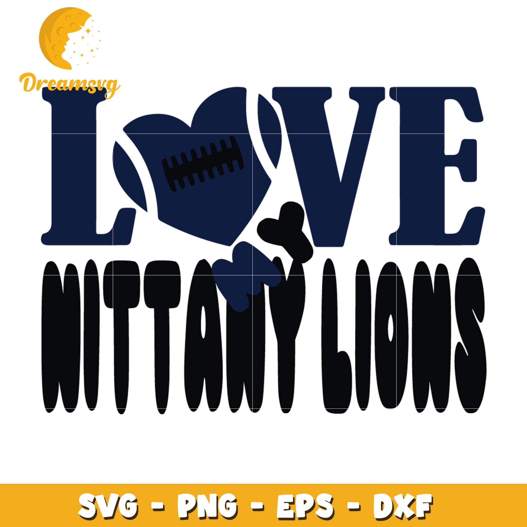 Love Wittany Lions Football SVG PNG