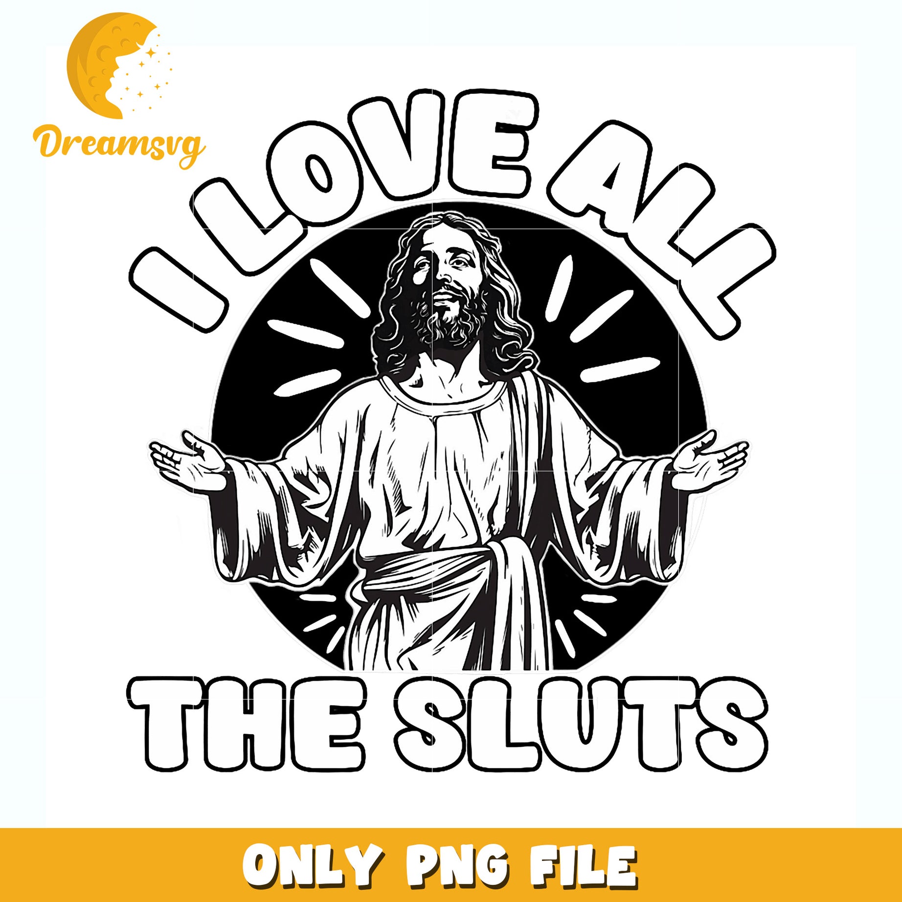 Love all the sluts png, funny quote png, bold text png