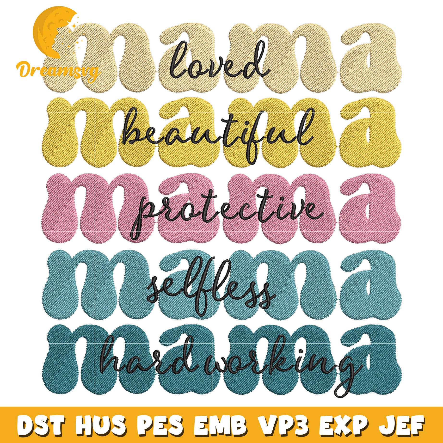 Love beautiful mama embroidery design – DreamSVG Store