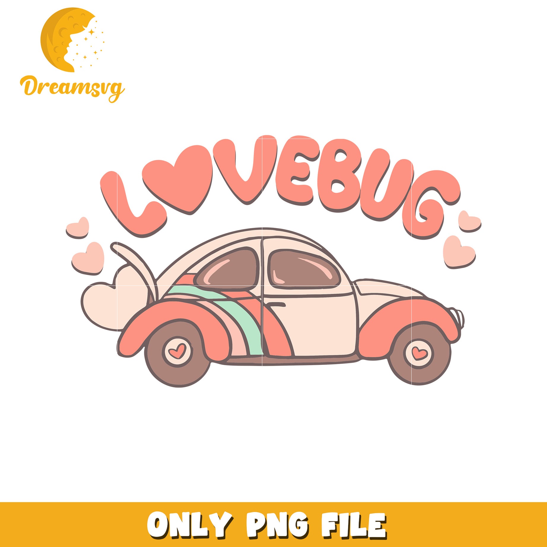 Lovebug Car PNG Valentine Design