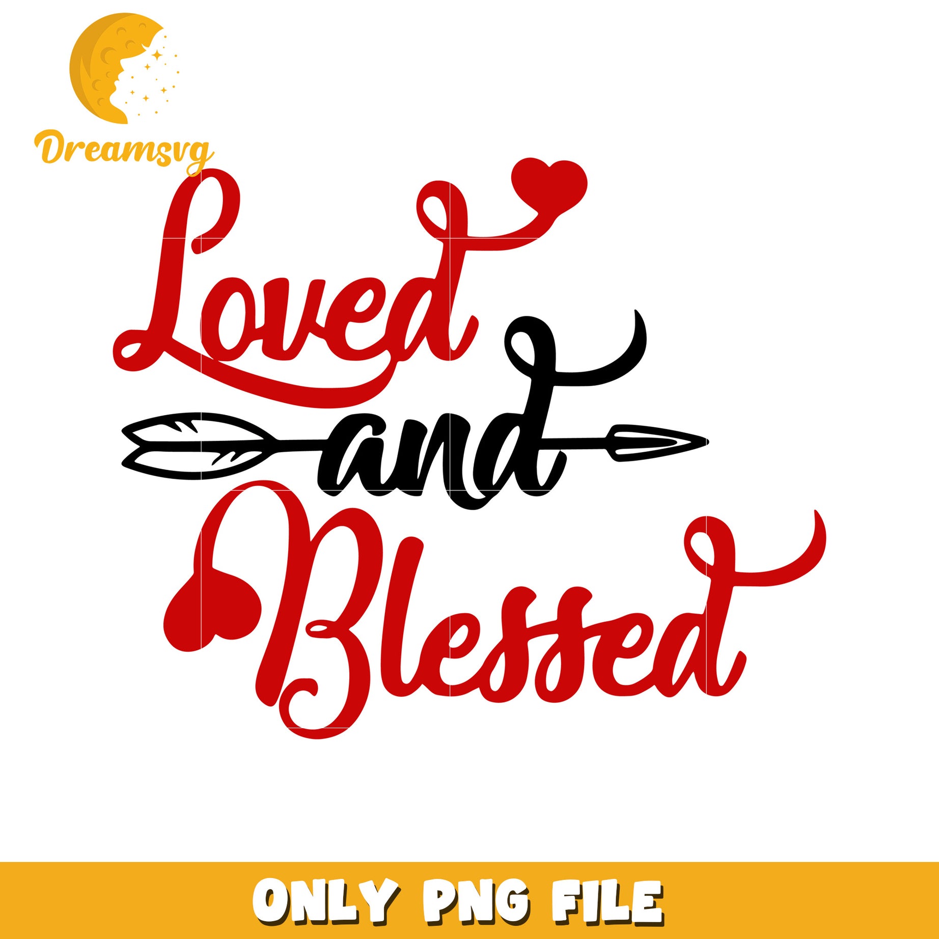 Loved and Blessed PNG Design