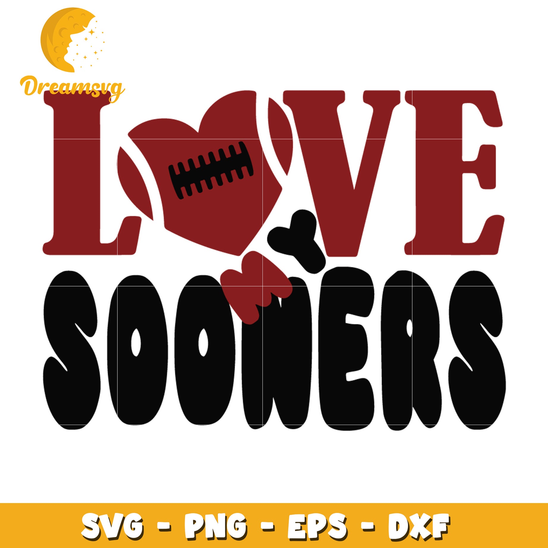 Love for Sooners Football SVG Cut File for Cute Designs