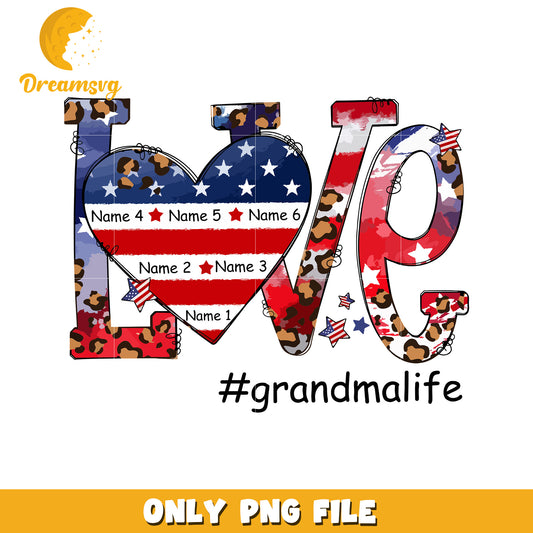 Love grandma life png, heartfelt family png, sweet grandma vibes png