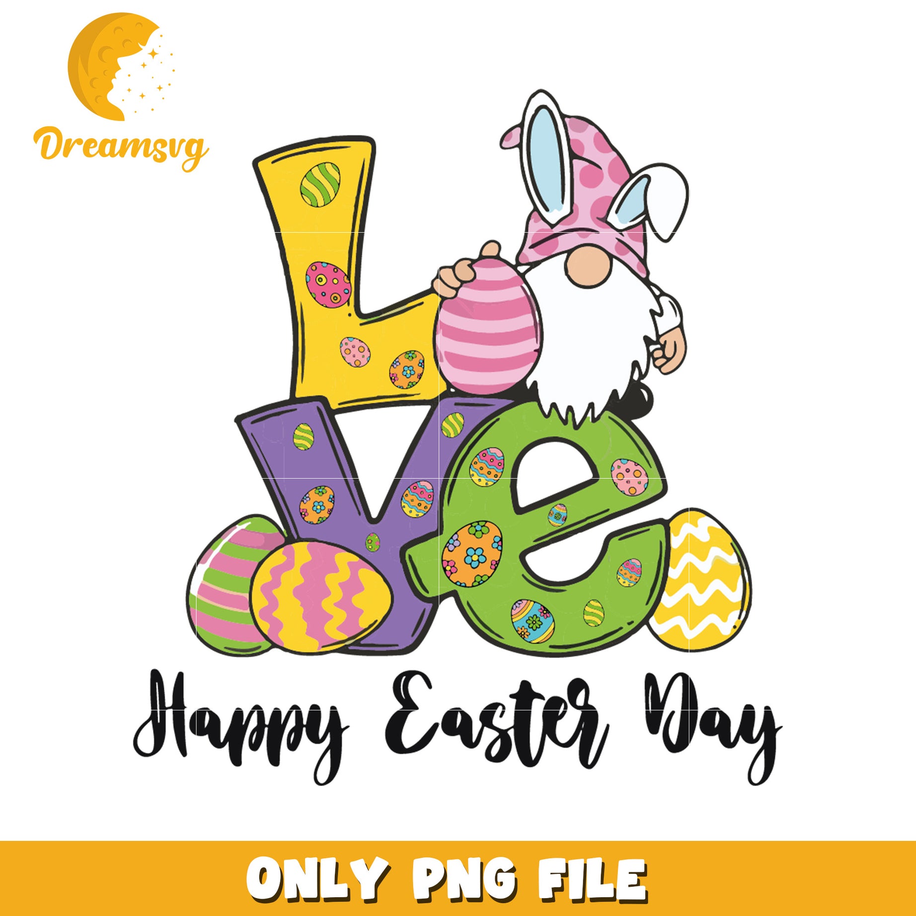 Love happy easter day font design png, happy easter day png