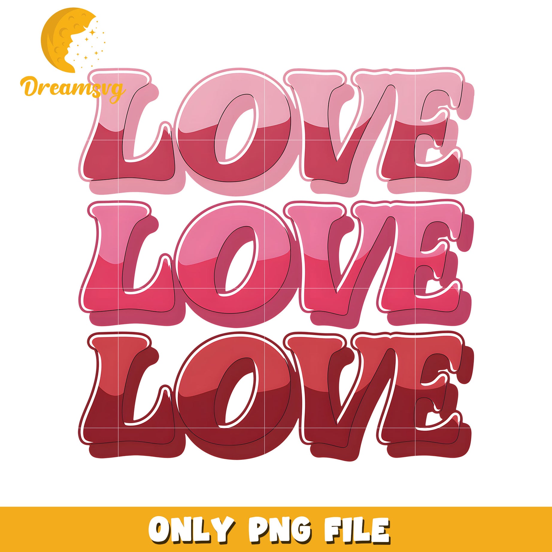 Love love love font design png, love png, valentine png