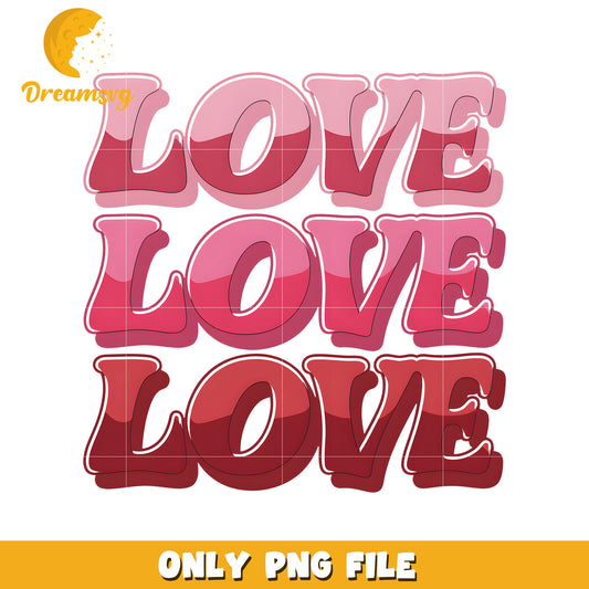 Love love love font design png, love png, valentine png