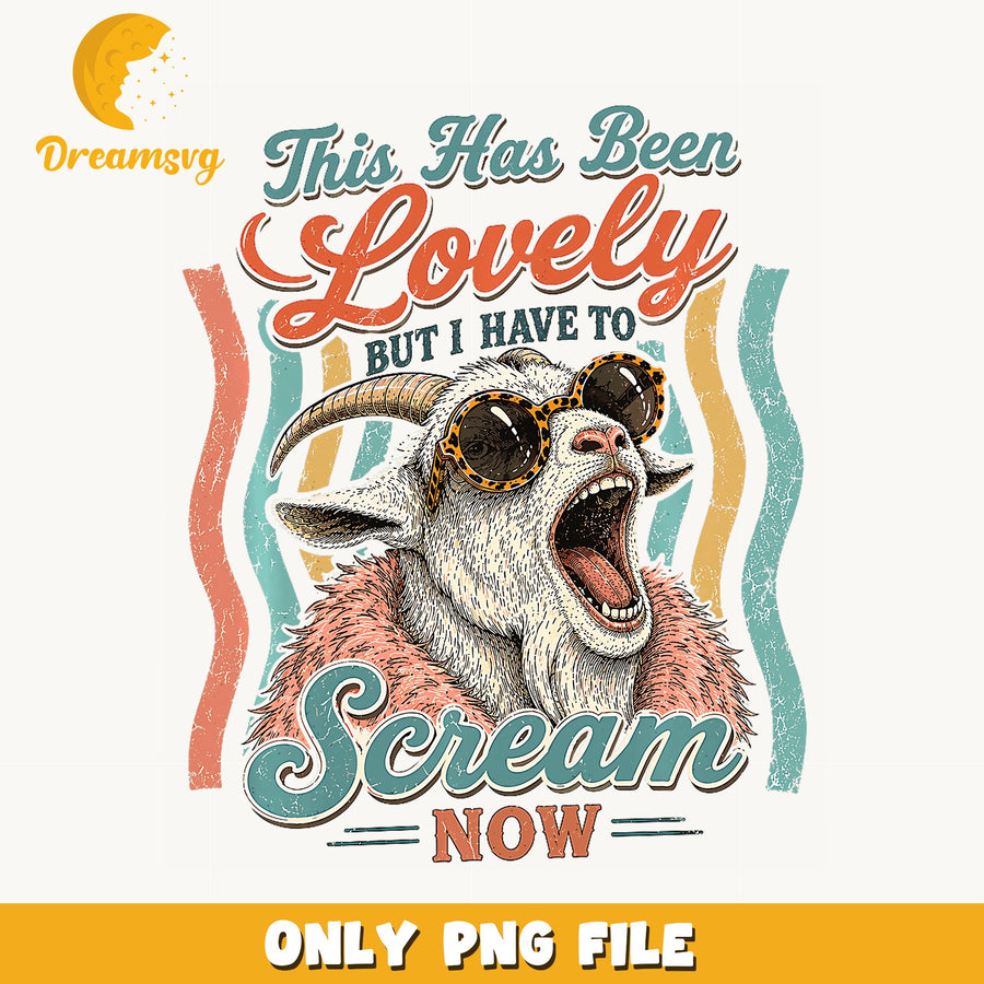 Lovely Goat PNG, Funny Animal Design, Scream Now PNG