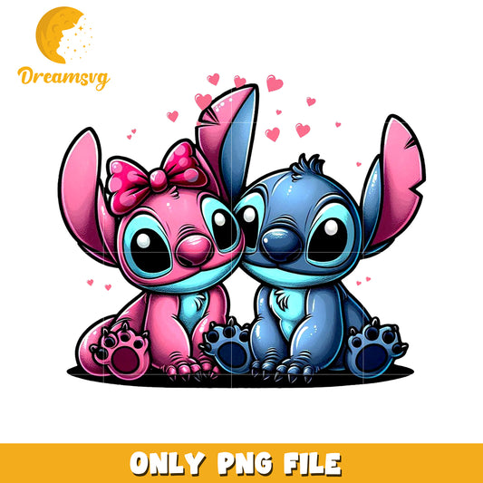 Lovely angel and stitch png, cute stitch png, lilo and stitch cartoon png