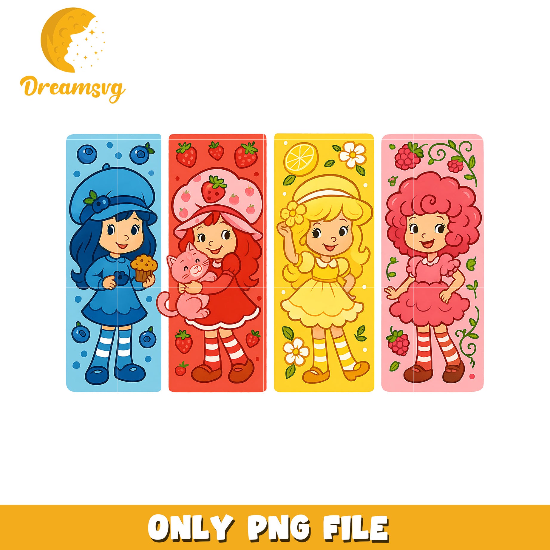 Lovely fruit characters png, shortcake strawberry png, strawberry shortcake characters png