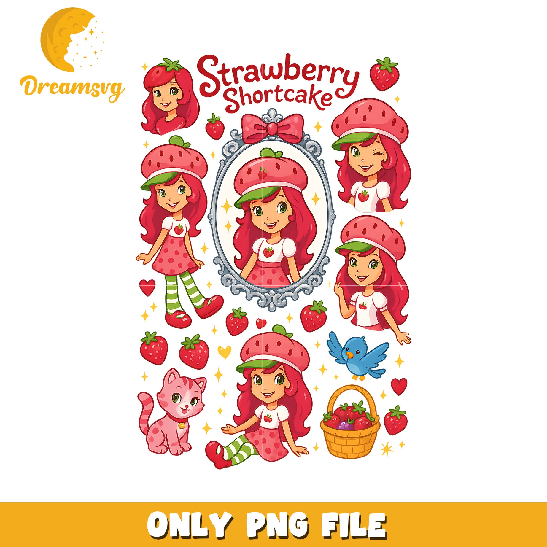 Lovely strawberry girl png, shortcake strawberry png, strawberry shortcake characters png