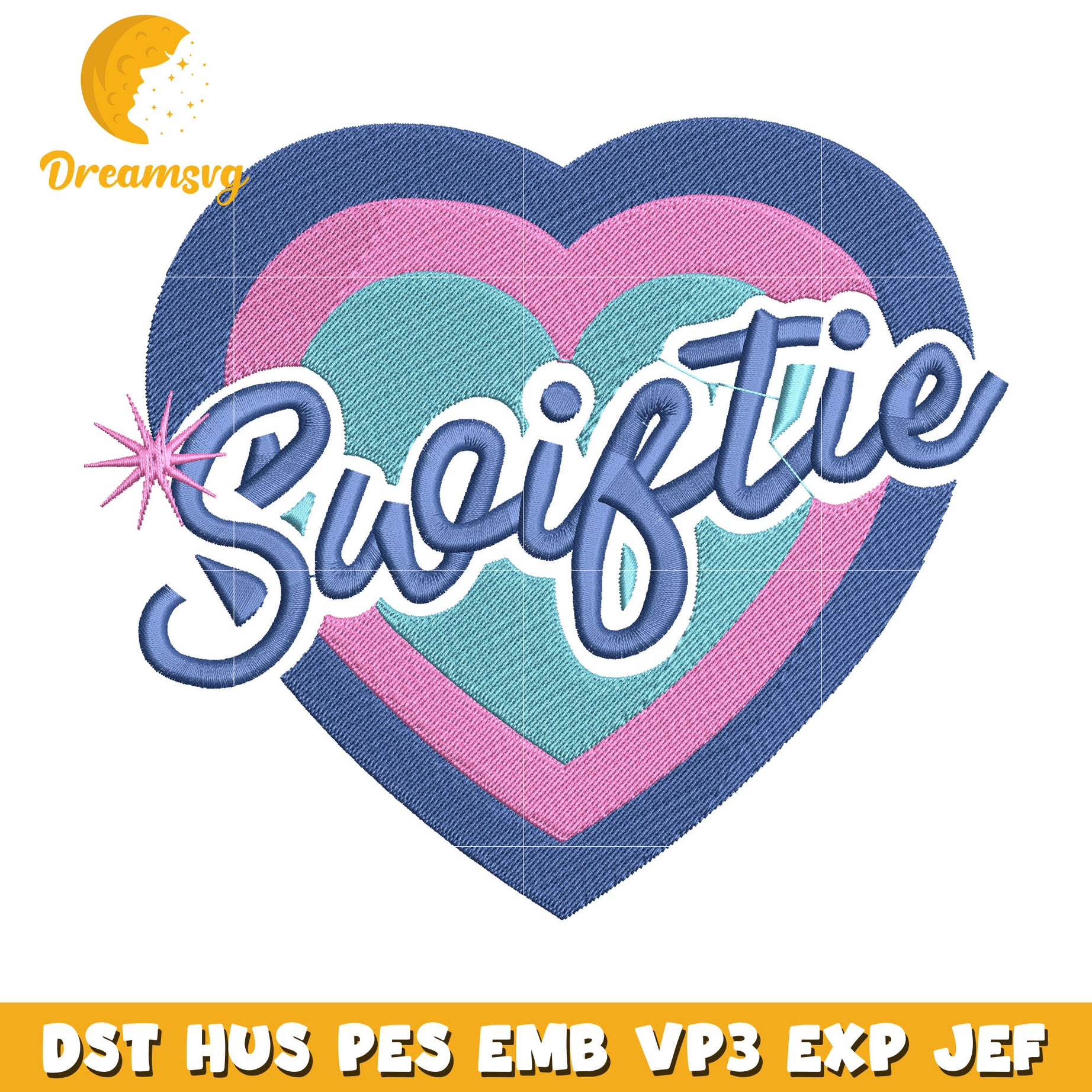 Swiftie heart logo embroidery design