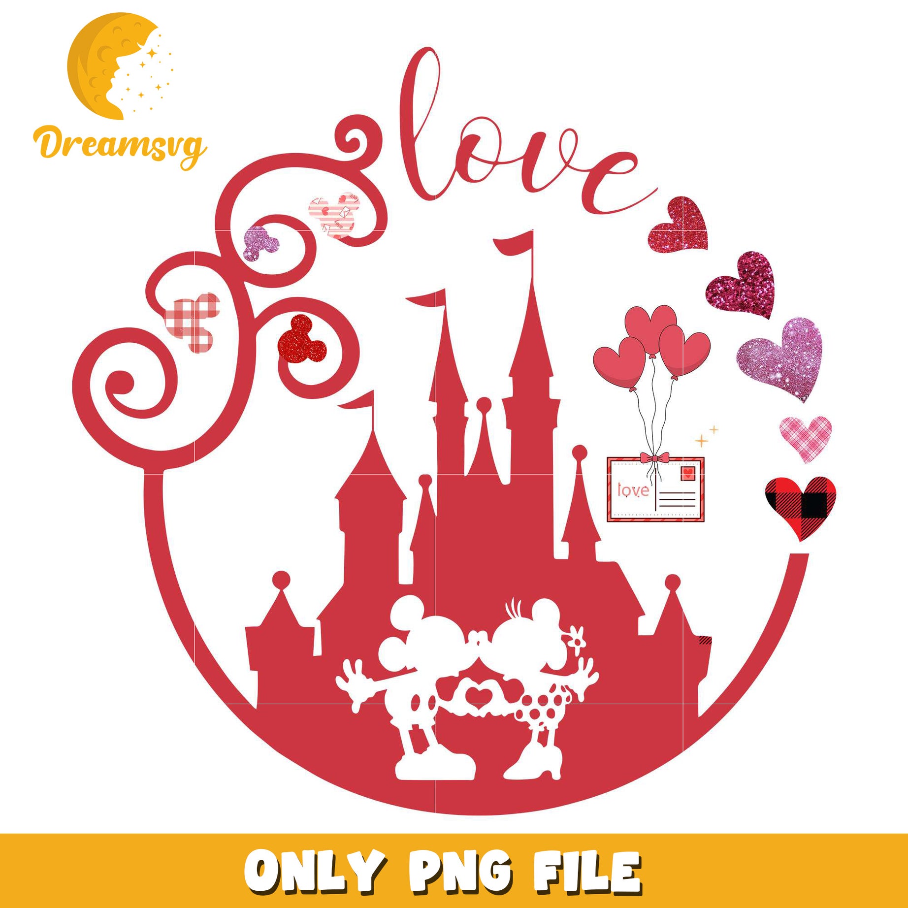 Love valentine png, disney couple png, disney valentine png
