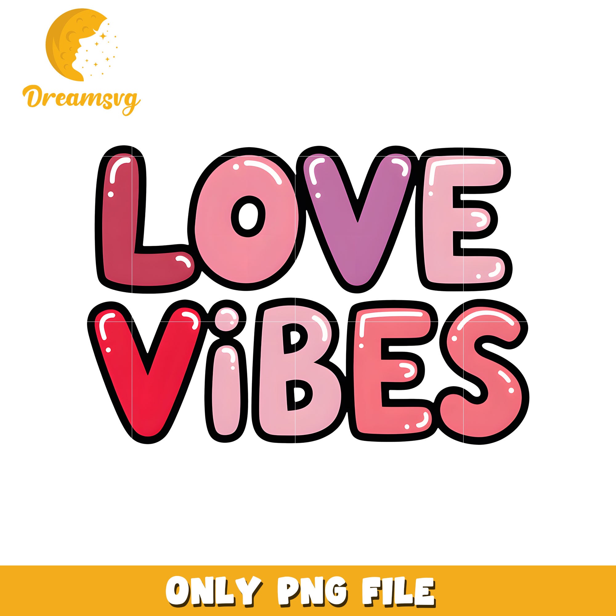 Love vibes cartoon font valentine png, love vibes png, valentine png