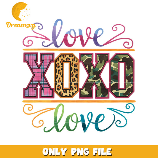 Love xoxo valentine font design png, xoxo png, valentine png