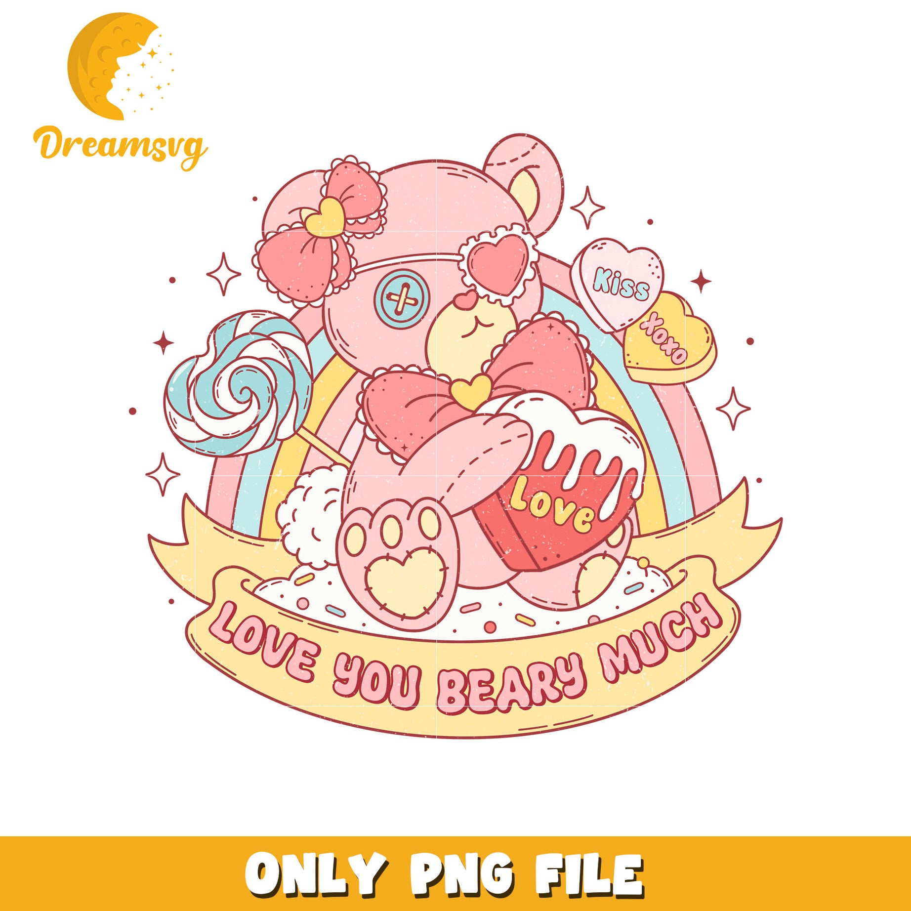 Love you beary much valentine png, love you png, valentine png