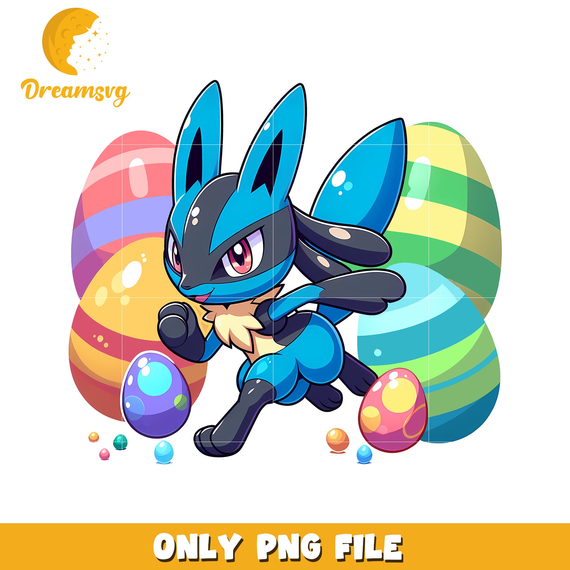 Lucario pokemon easter eggs png, happy easter day png, pokemon png