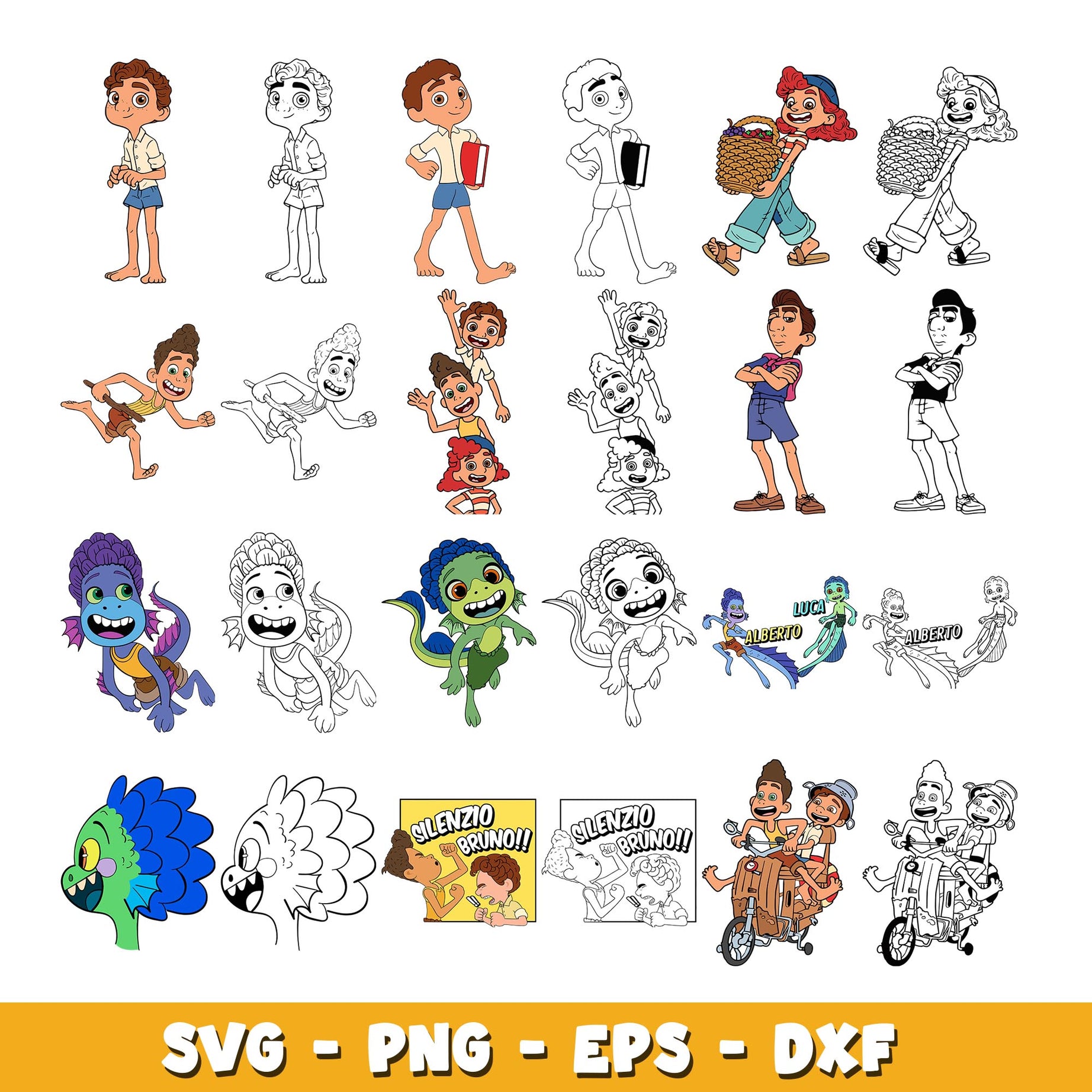 Disney cartoon Luca svg, Disney Pixar's Luca  bundle svg, cartoon svg 