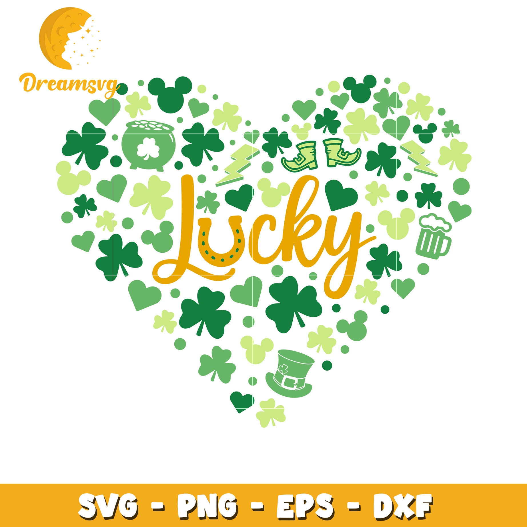 Lucky Heart St Patricks Day SVG PNG