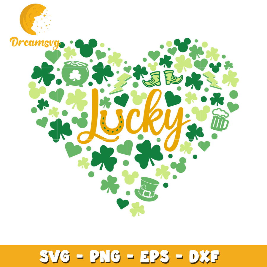 Lucky Heart St Patricks Day SVG PNG
