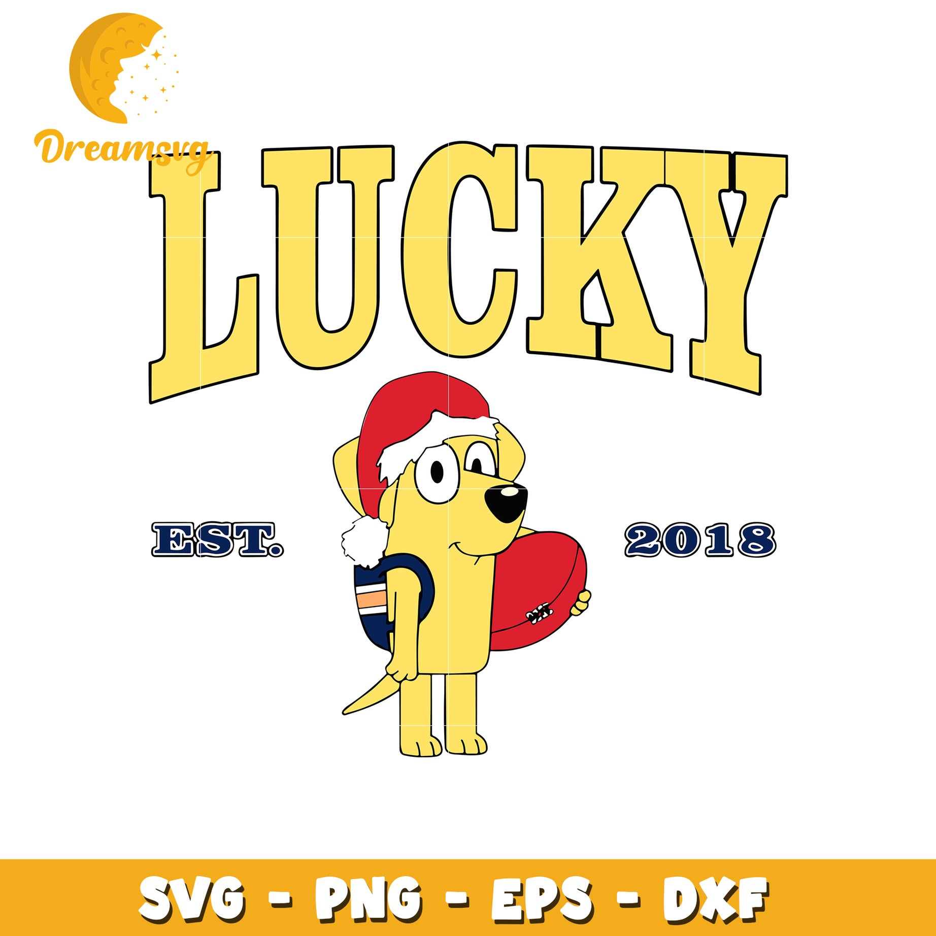 Lucky character est 2018 svg, lucky svg, bluey cartoon svg