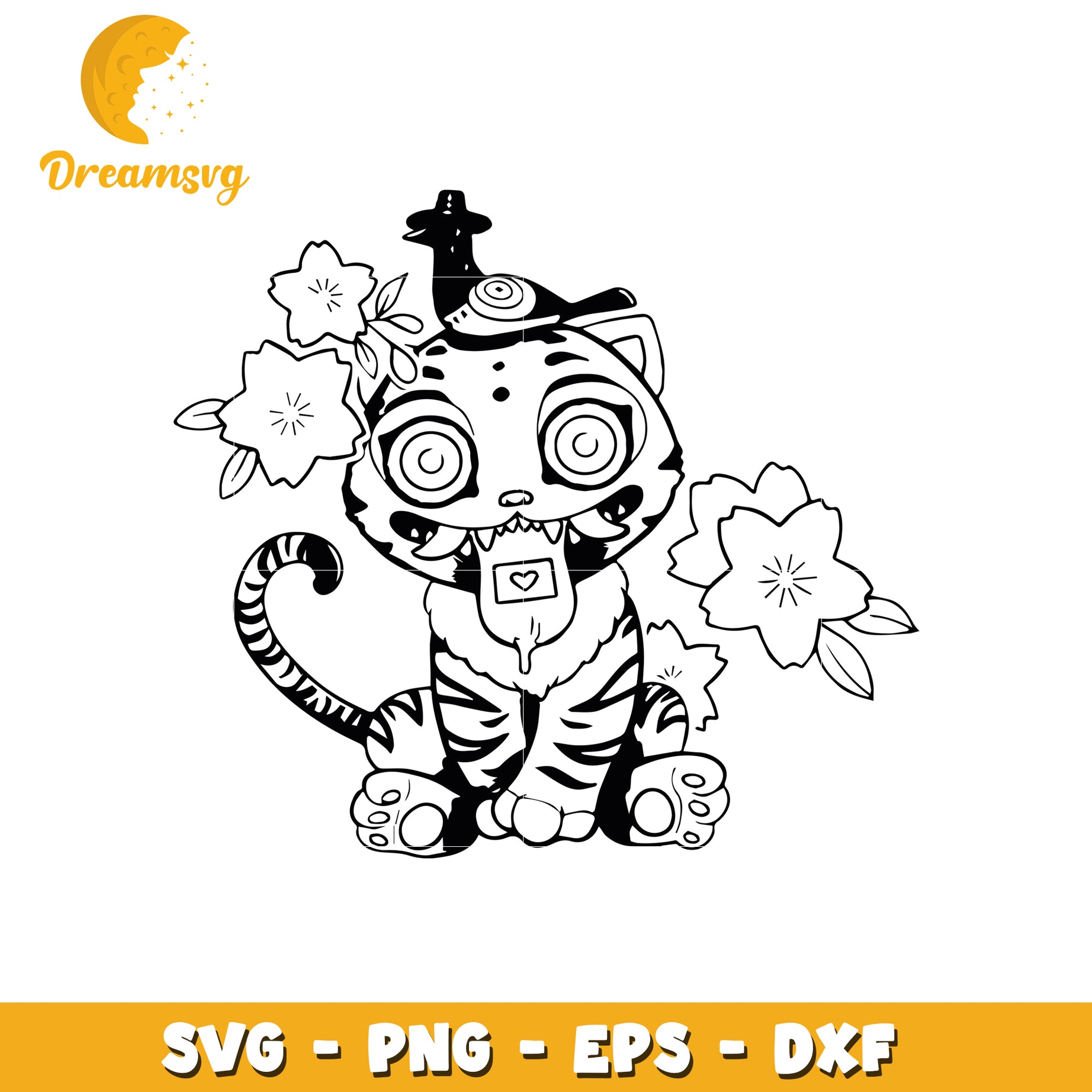 Lucky tiger svg, huntrix derpy tiger svg, funny kpop tiger svg