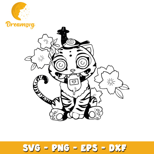 Lucky tiger svg, huntrix derpy tiger svg, funny kpop tiger svg