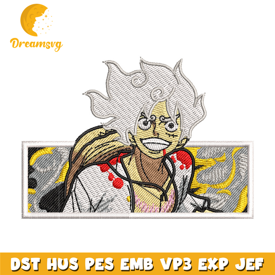 Luffy 5 embroidery design