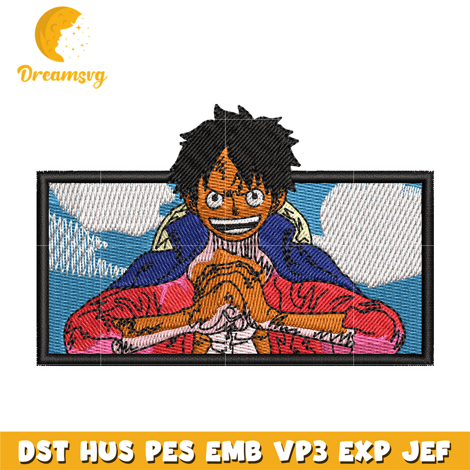 Luffy box embroidery design