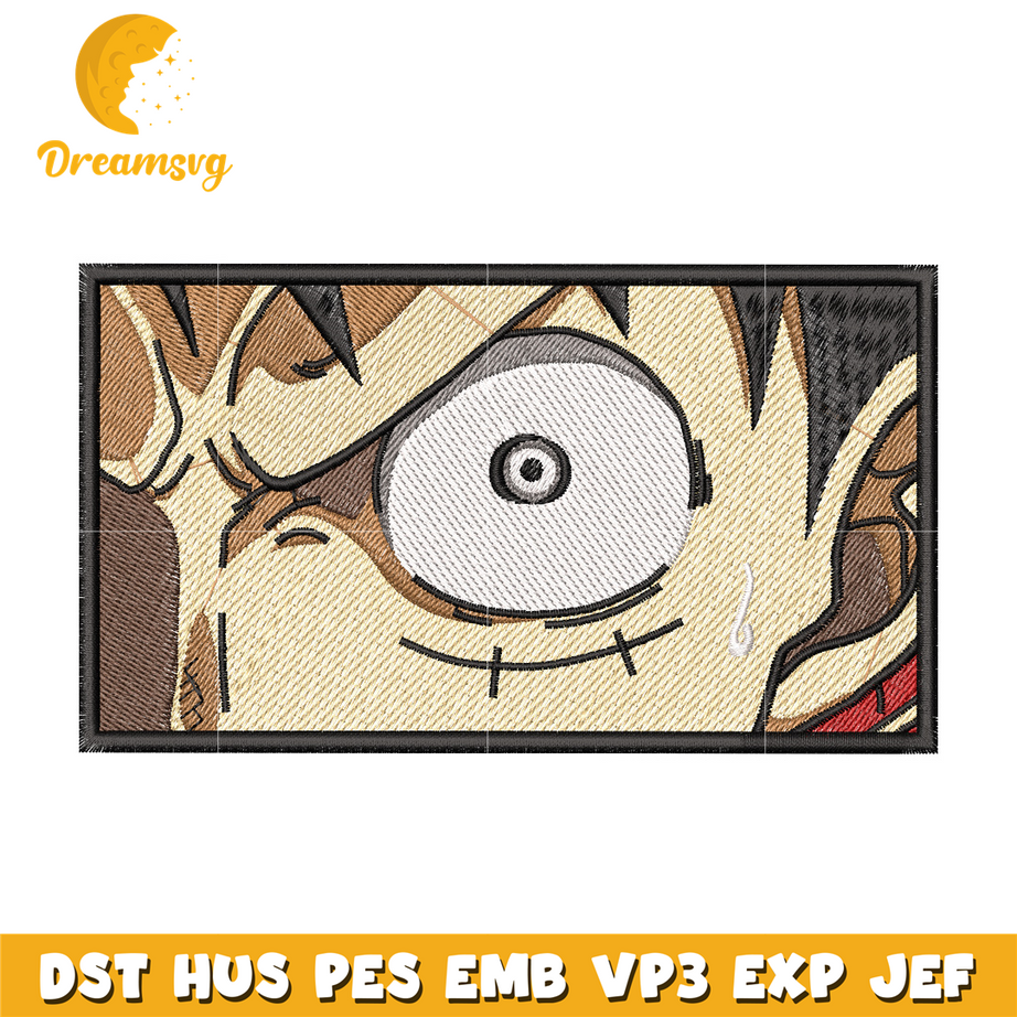 Luffy eyes embroidery design