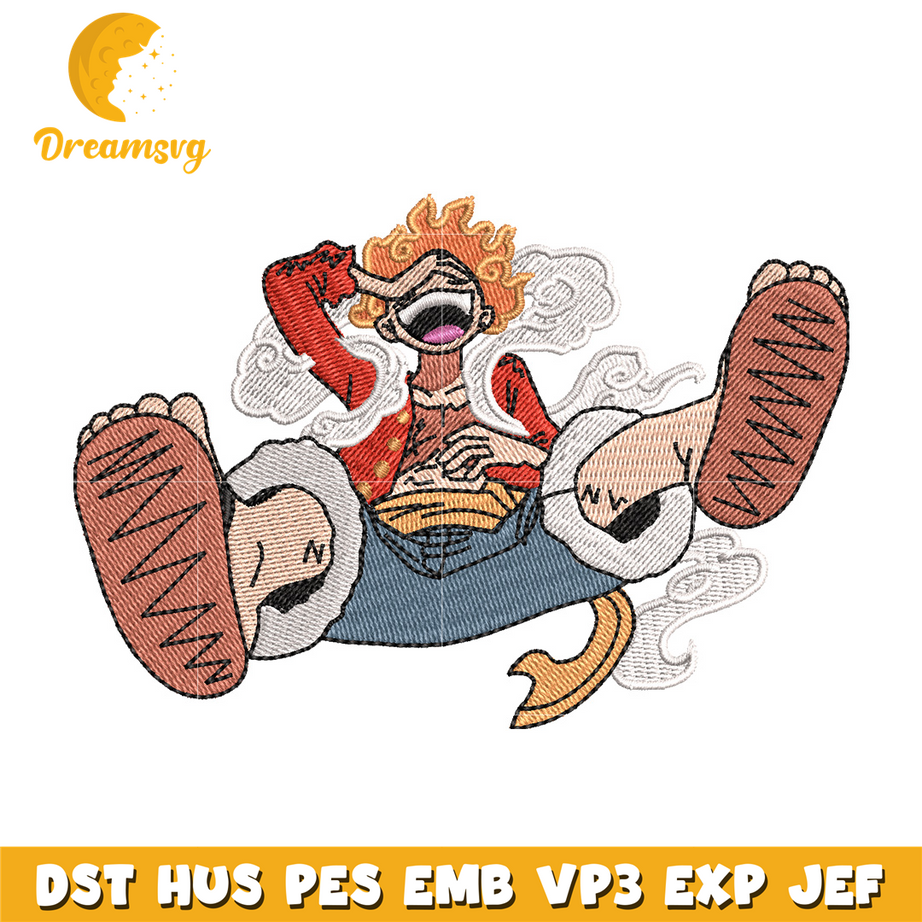 Luffy g5 laugh embroidery design