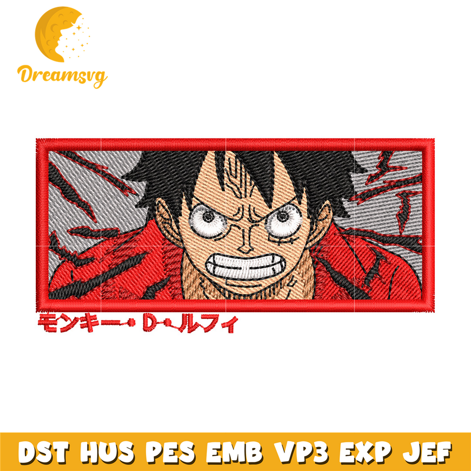Luffy haki embroidery design