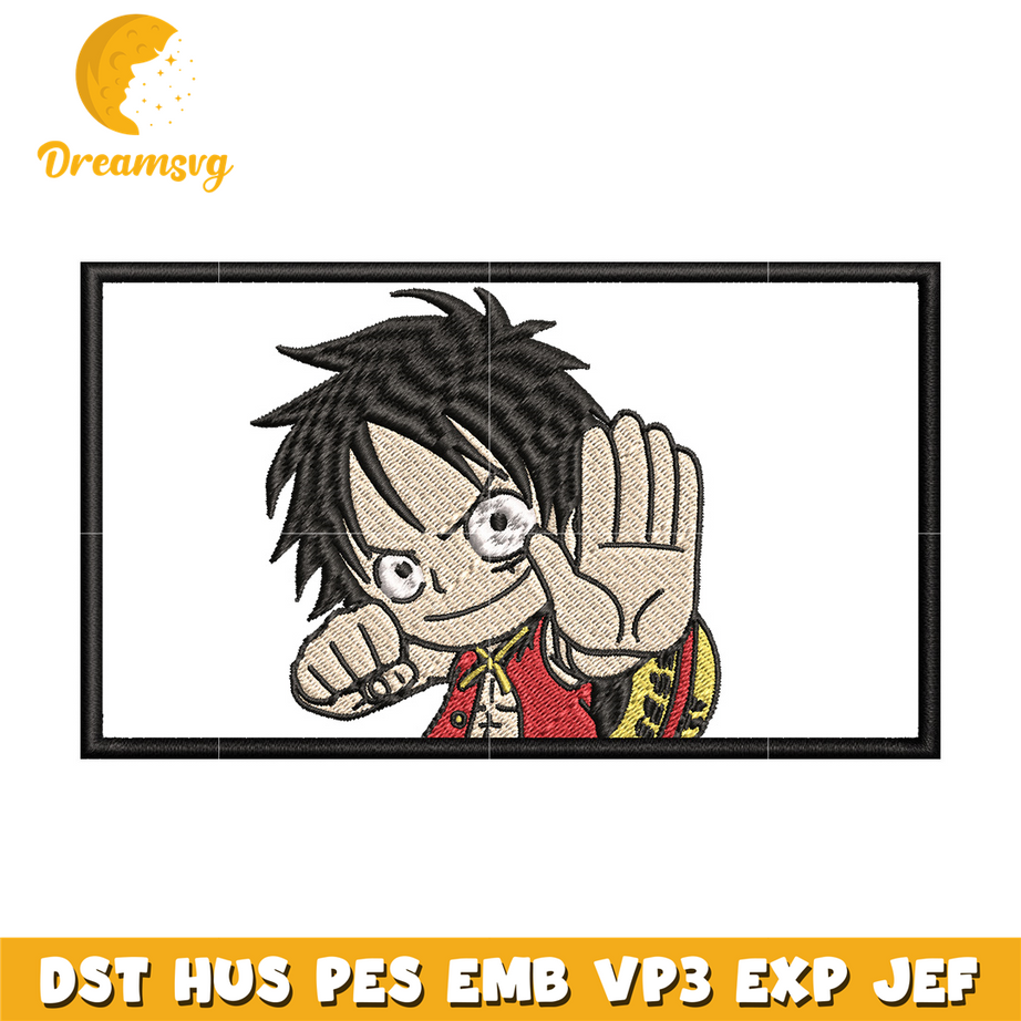 Luffy kid embroidery design