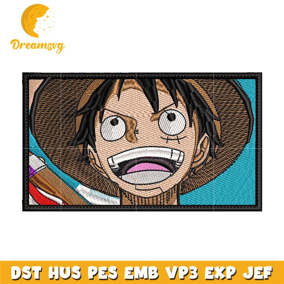 Luffy laugh embroidery design