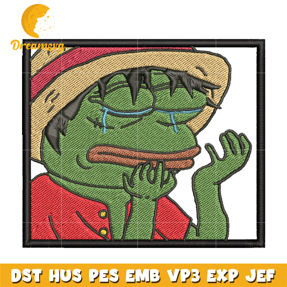 Luffy meme embroidery design