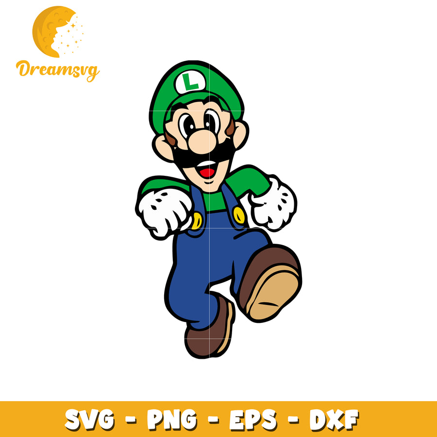 Luigi Character SVG File for Crafting and Design Projects