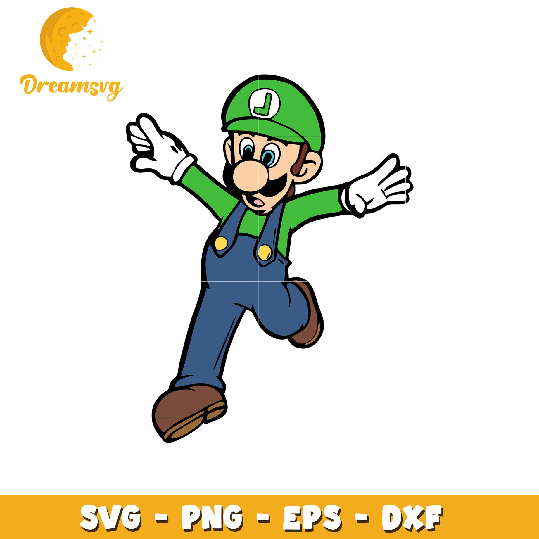 Luigi Jumping Character SVG Clipart for Crafting Projects