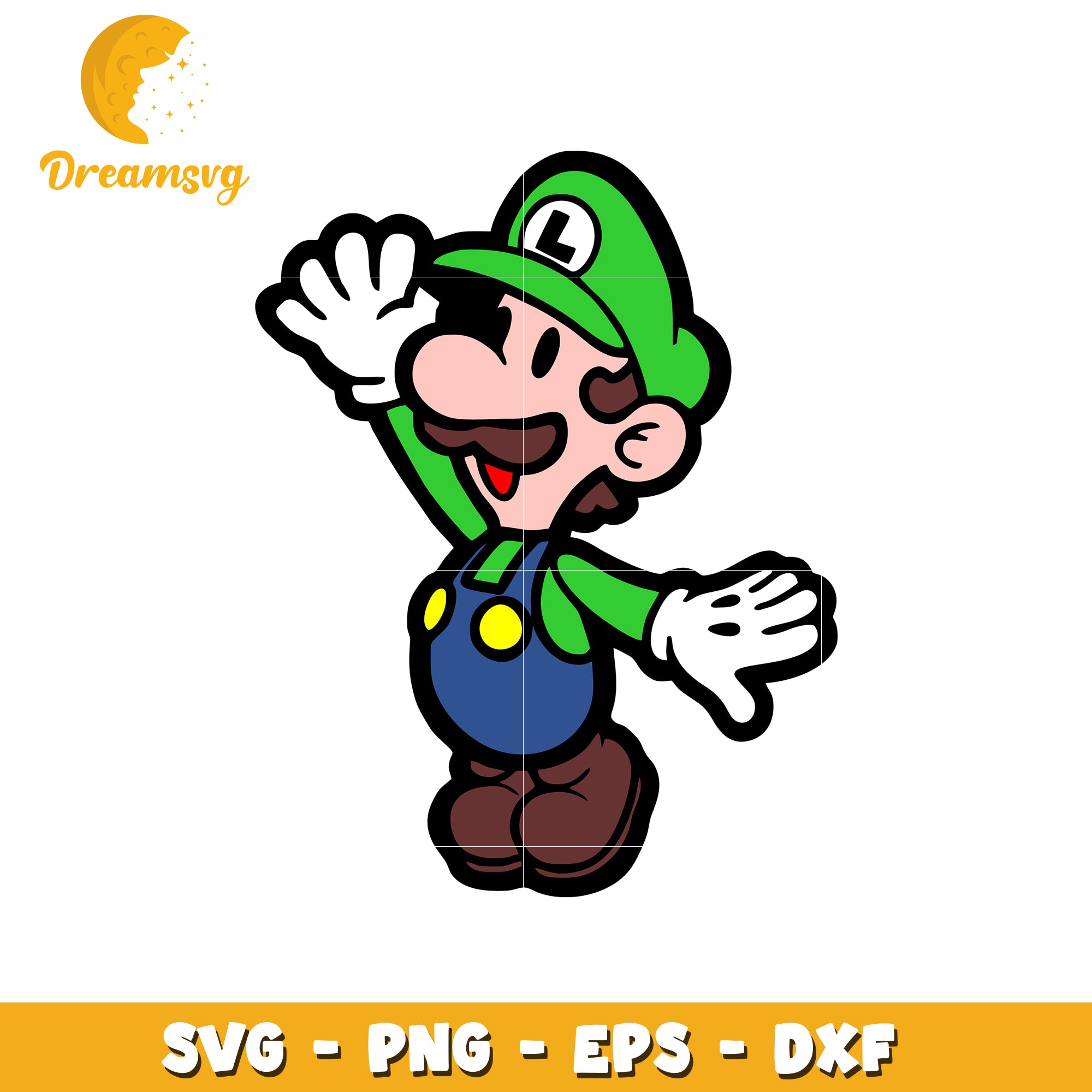 Luigi SVG Cut File PNG, EPS, DXF