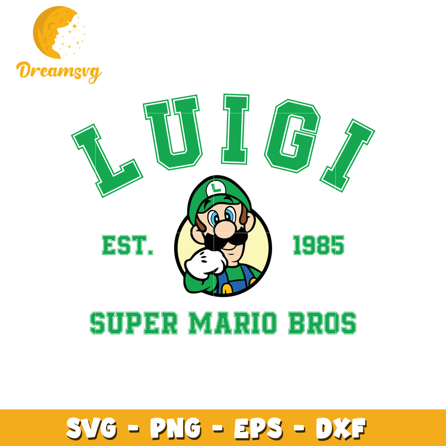 Luigi Super Mario Bros SVG PNG EPS DXF